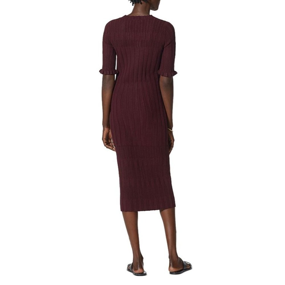 JOIE Dendra Rib-Knit Midi Sweater Dress in Rhubarb - NWT - Medium - Picture 2 of 6